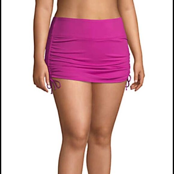 Land’s End Plus Standard size adjust swim skirt bathing suit rose violet Various - Picture 3 of 6